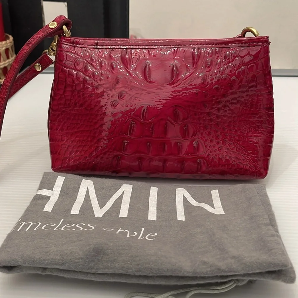 BRAHMIN LEATHER ANY TIME SHOULDER & WRISTLET WOMENS SIZE M - Picture 2 of 16